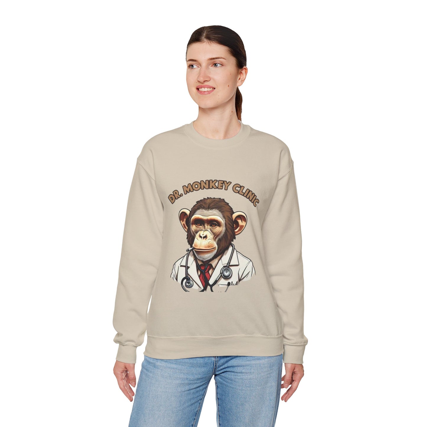 Funny Doctor 'Dr Monkey Clinic' Sweatshirt - Gift for Pediatricians