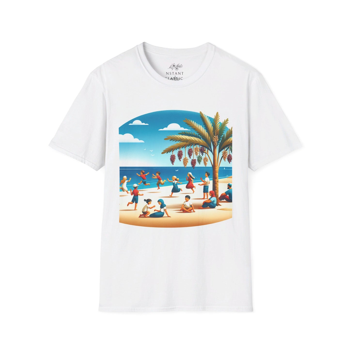 Unisex Softstyle T-Shirt/ california beach/ White