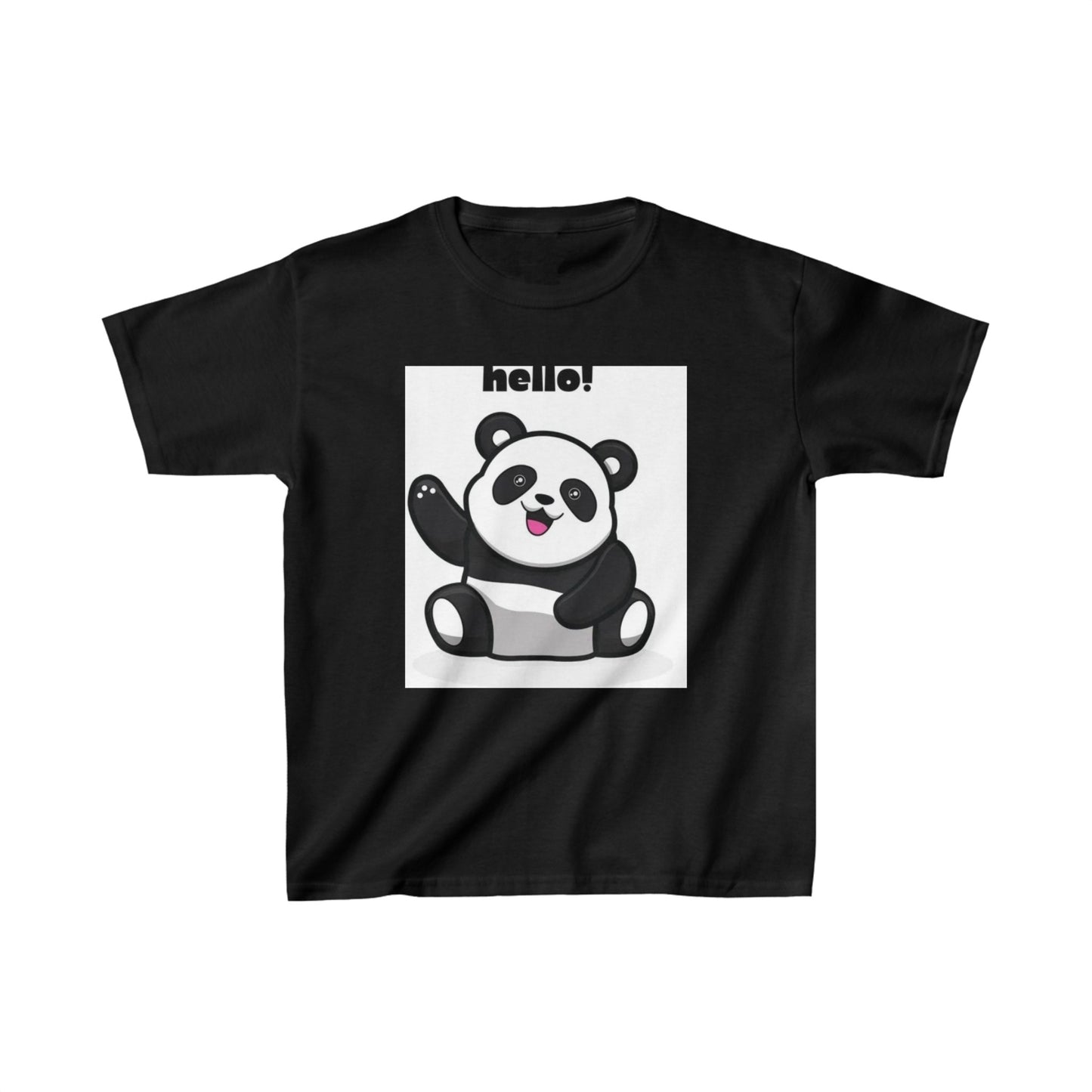 Kids Heavy Cotton™ Tee/ sweet panda/ kids favourite Black