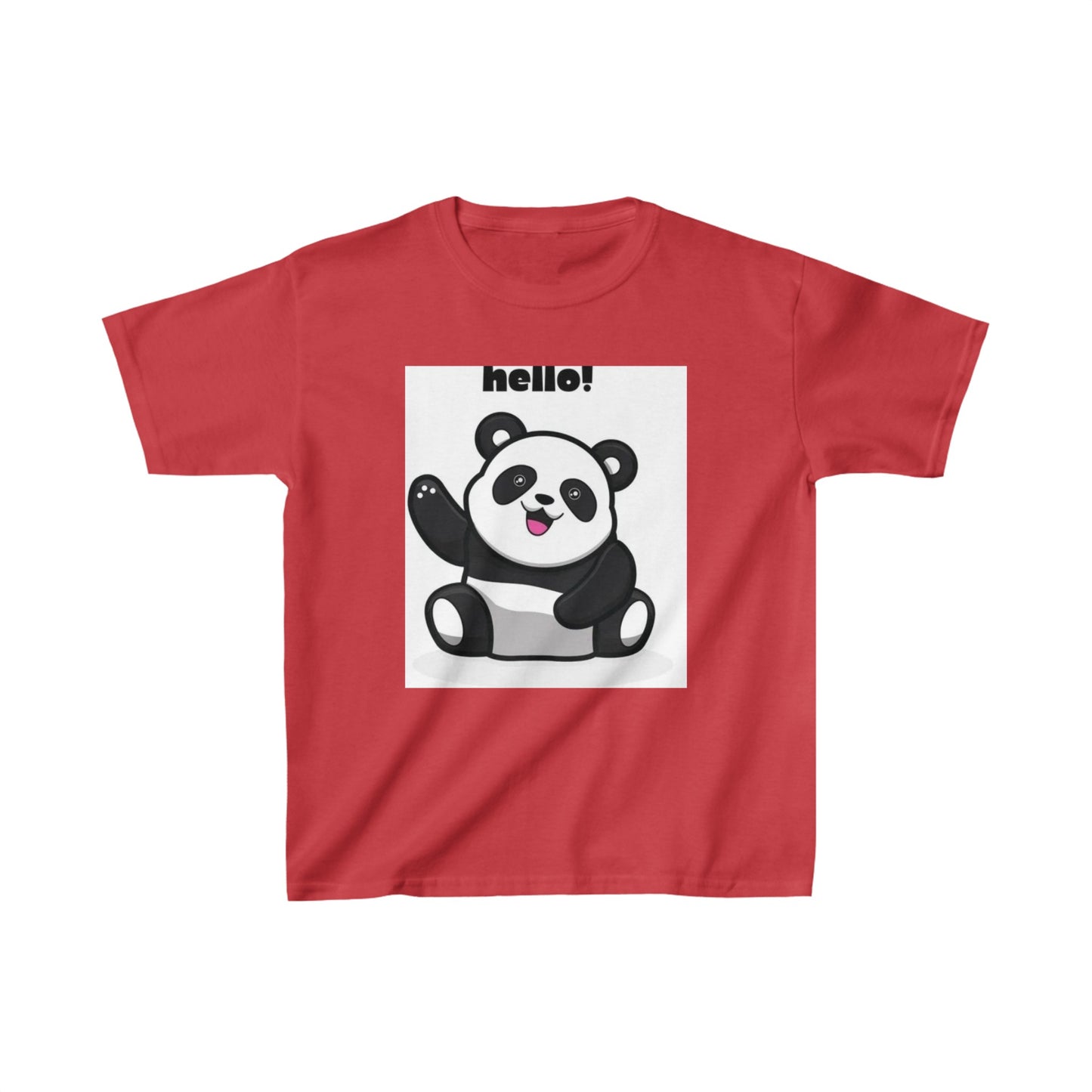 Kids Heavy Cotton™ Tee/ sweet panda/ kids favourite Red