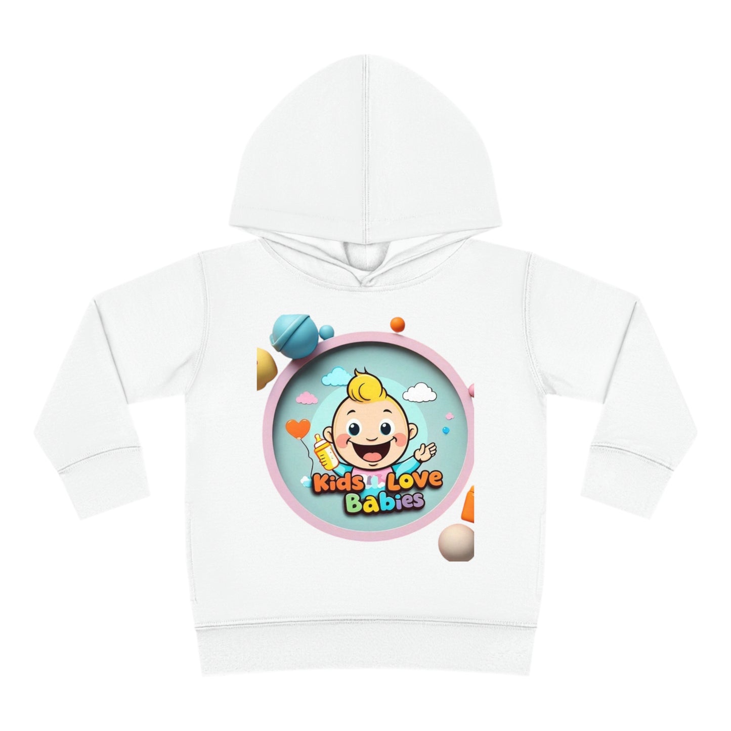 Cute Toddler Hoodie - Kids Love Babies Collection White