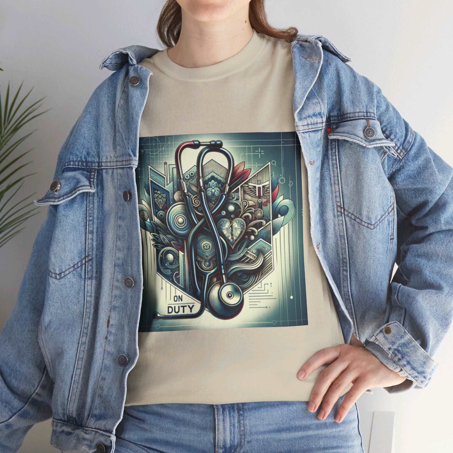 Unisex Heavy Cotton Tee/ Abstract design/ Doctor-themed/ 15-55 years/ Men/ Women/ plus sizes