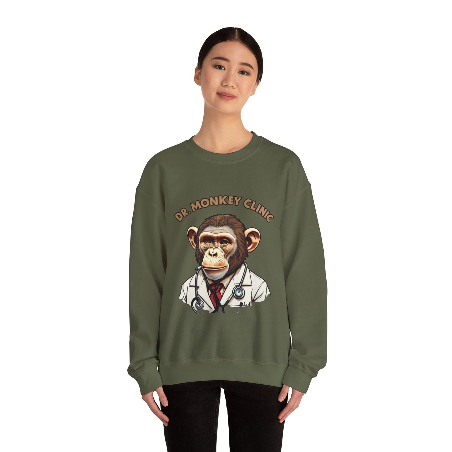 Funny Doctor 'Dr Monkey Clinic' Sweatshirt - Gift for Pediatricians