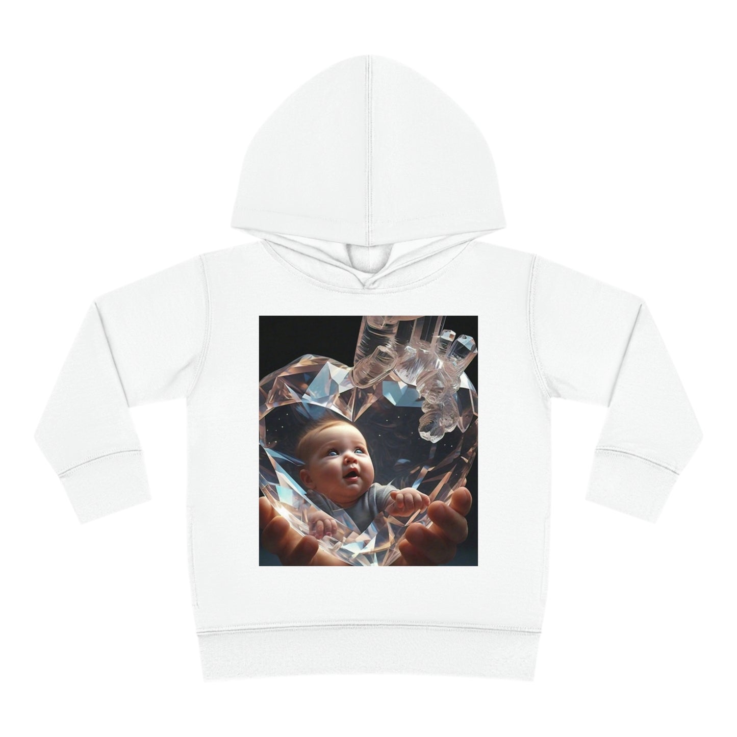 Kids Love Babies, Toddler Pullover Fleece Hoodie, unique winter collection, 2-6 years, White