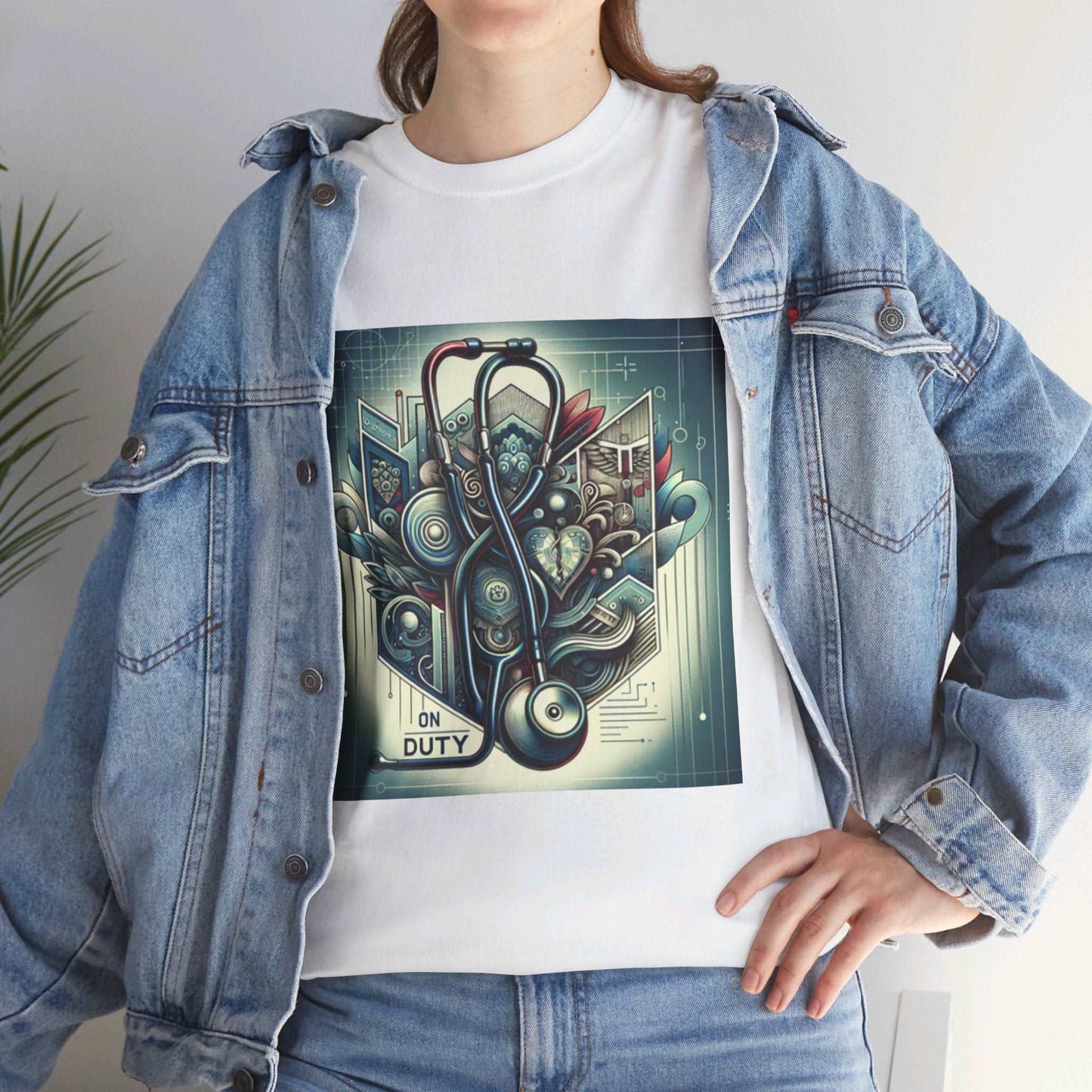 Unisex Heavy Cotton Tee/ Abstract design/ Doctor-themed/ 15-55 years/ Men/ Women/ plus sizes