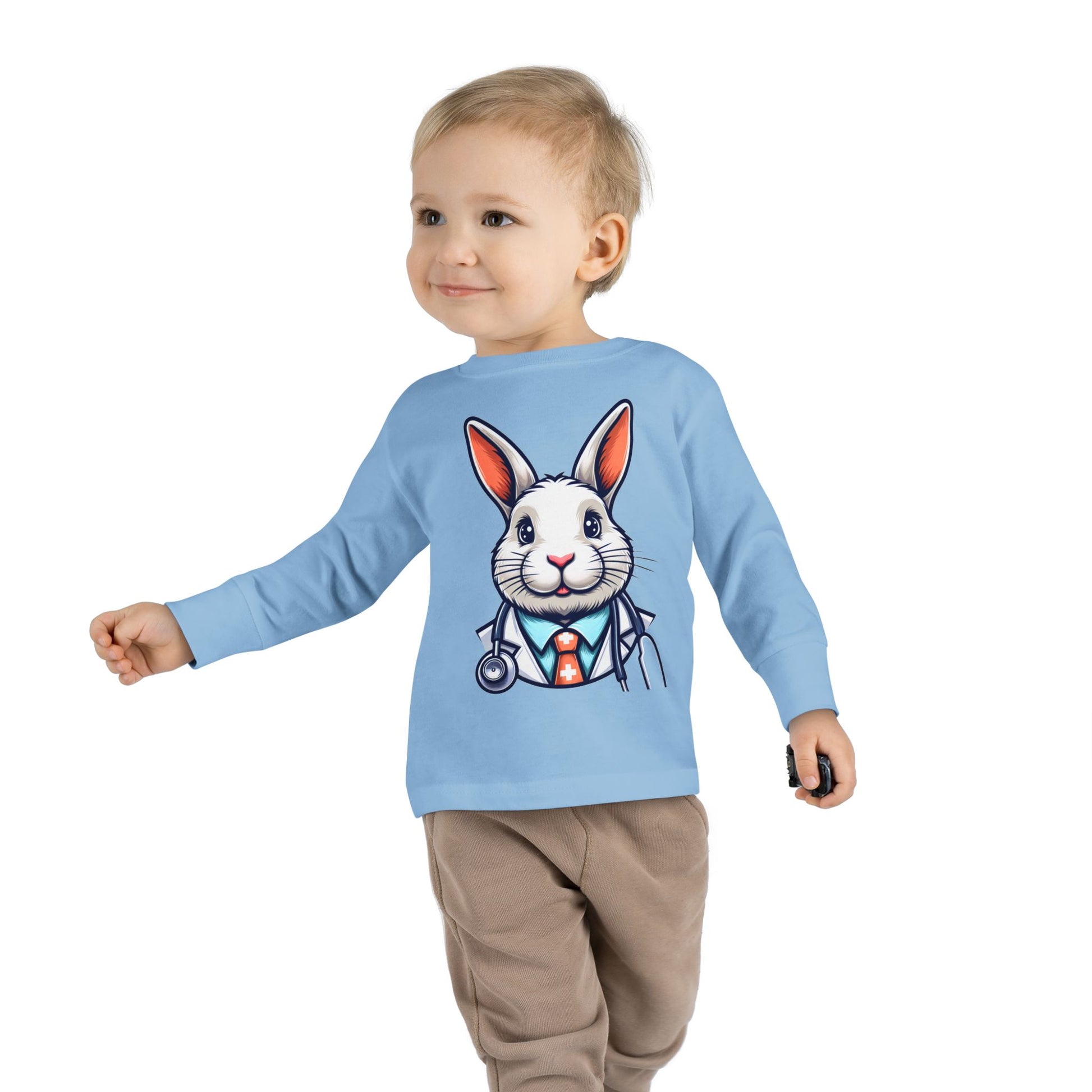 Toddler Long Sleeve Tee with Dr Bunny Design, 2-8 Years