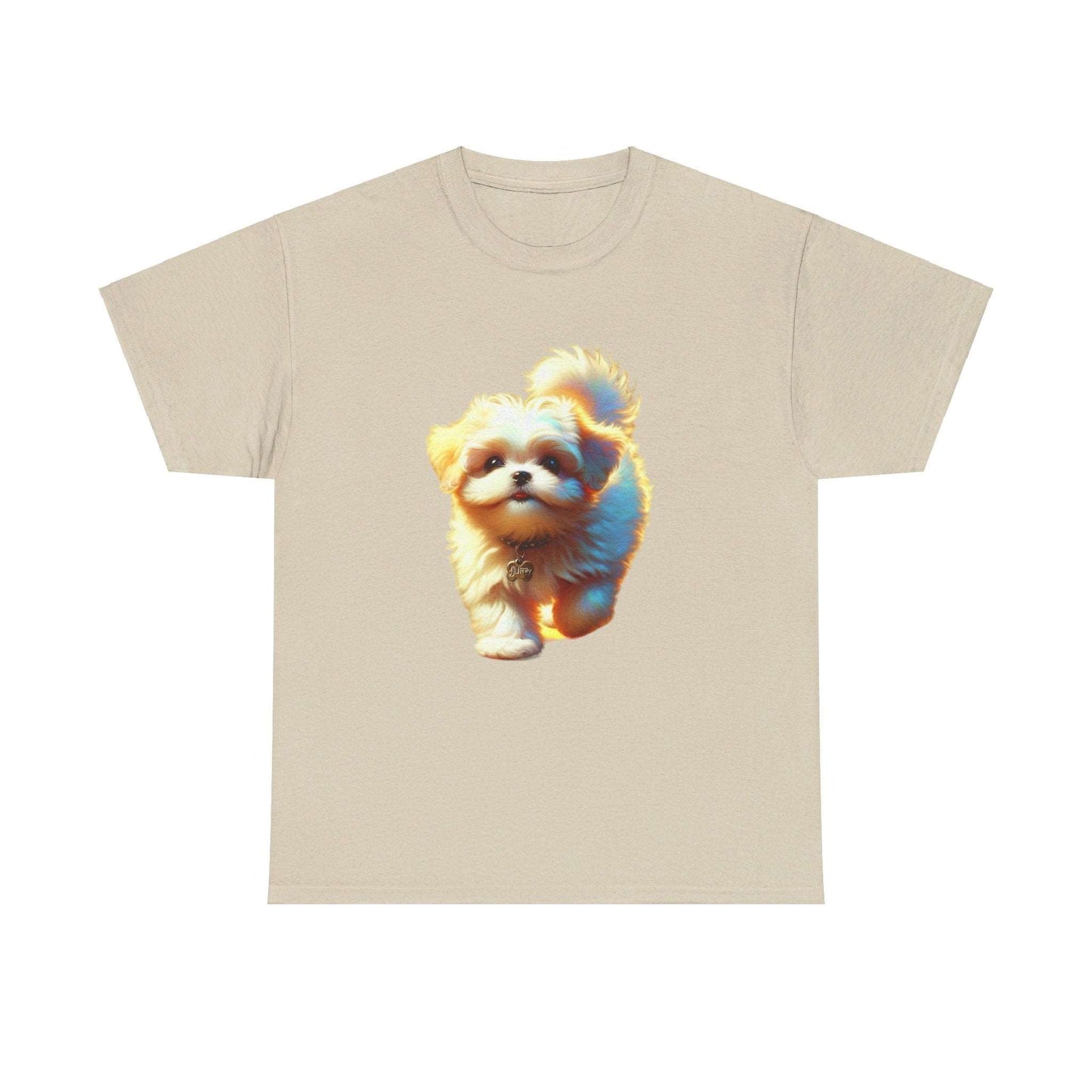 Unisex Heavy Cotton Tee/ Dog/ Pet lover/ Men/ Women/ 15 years and above/ Plus sizes available/ stylish/ vibrant/ Best gift for Dog lovers Sand