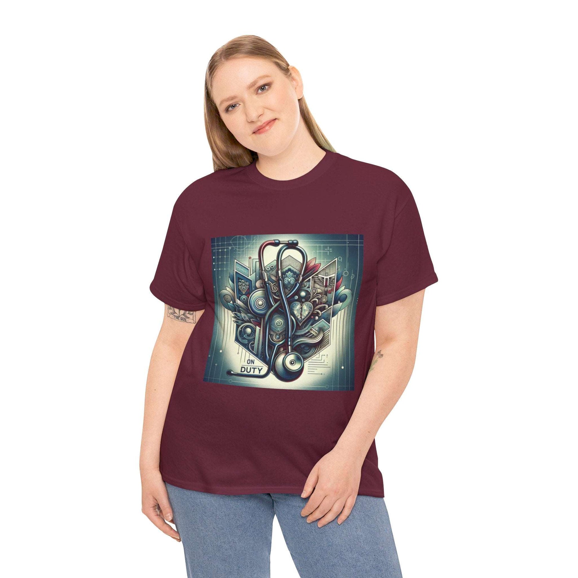 Unisex Heavy Cotton Tee/ Abstract design/ Doctor-themed/ 15-55 years/ Men/ Women/ plus sizes