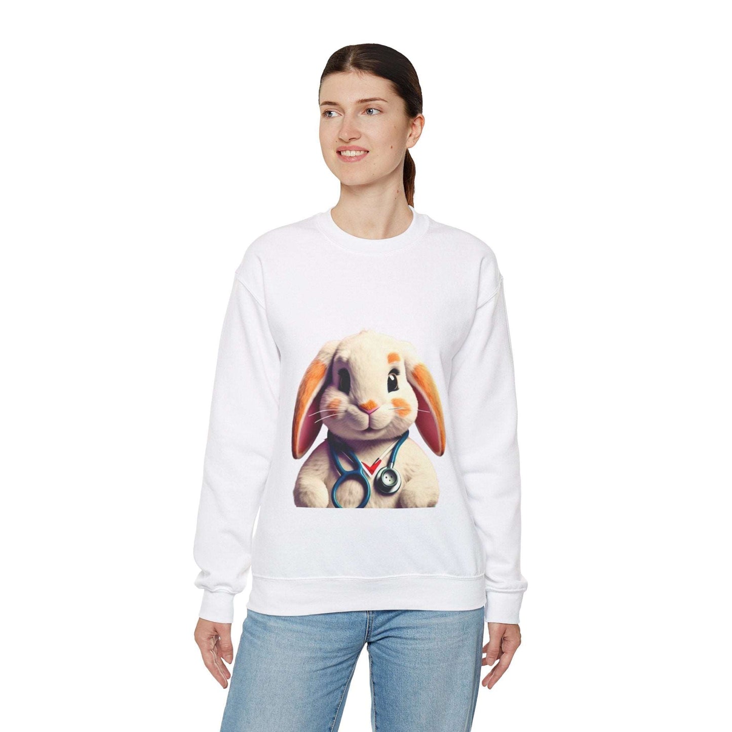 Doctor Bunny Unisex Sweatshirt White