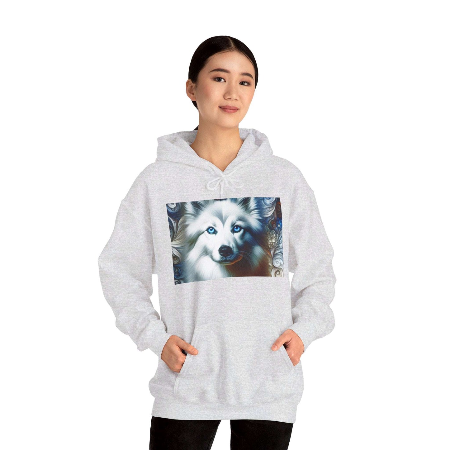 Blue Eyes Dog Unisex Hoodie Ash