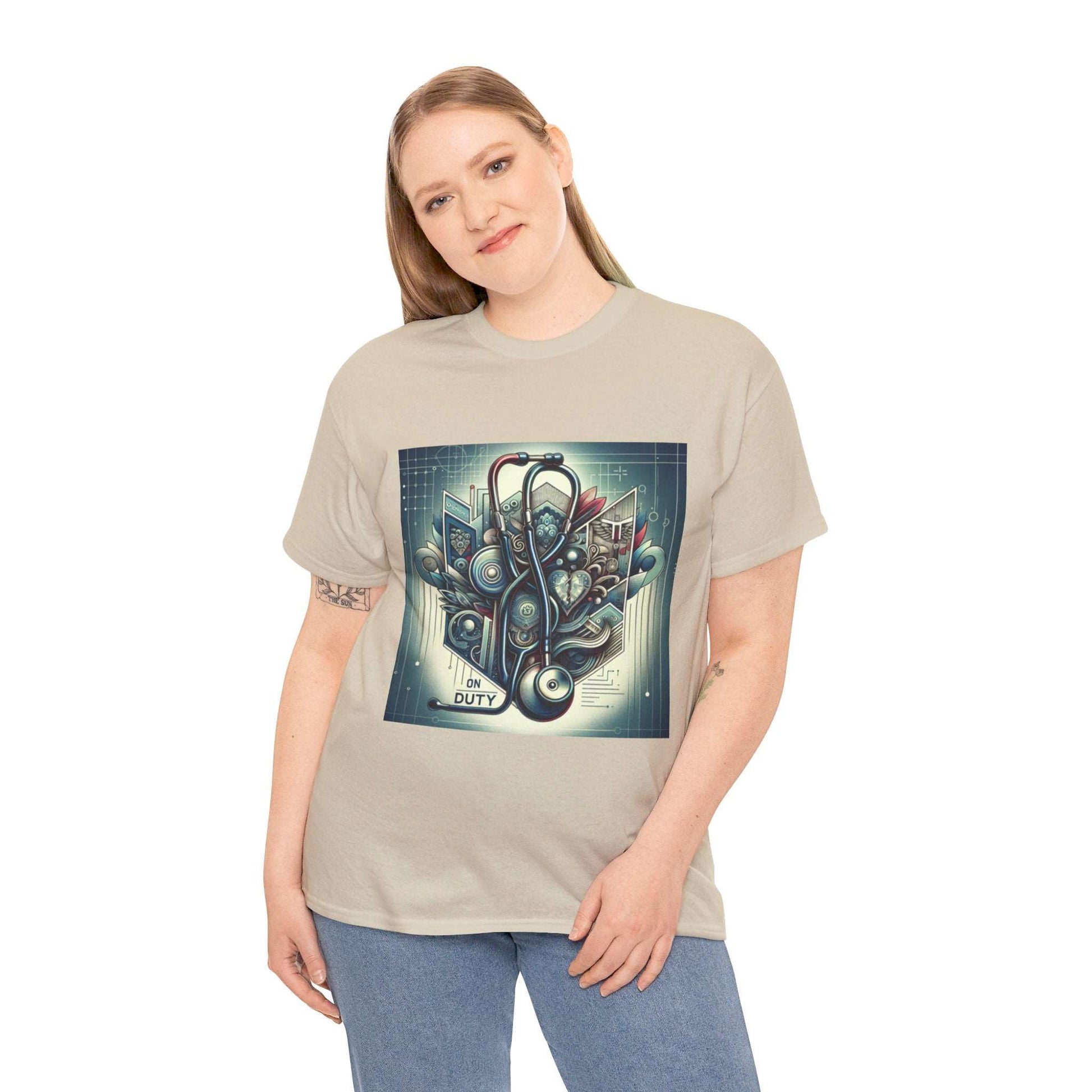 Unisex Heavy Cotton Tee/ Abstract design/ Doctor-themed/ 15-55 years/ Men/ Women/ plus sizes