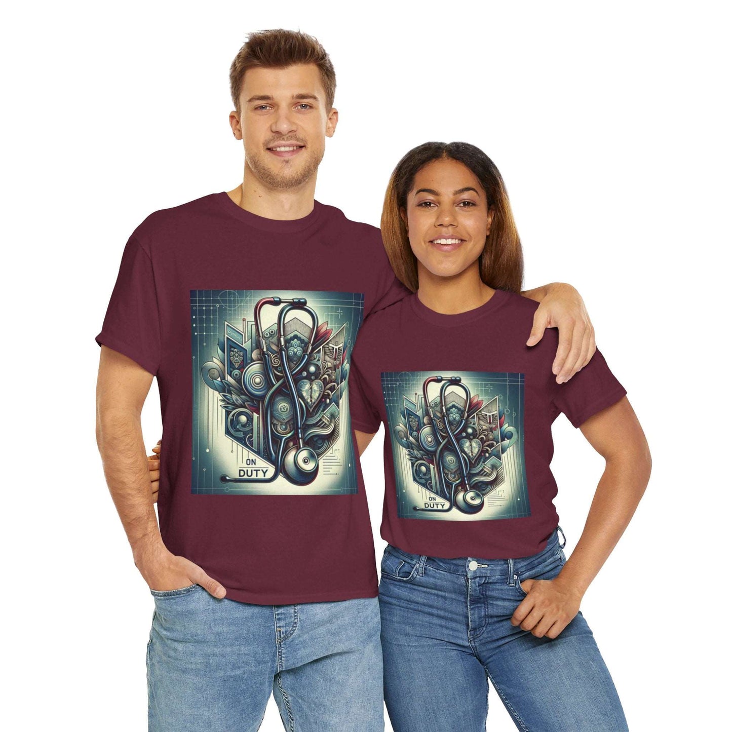 Unisex Heavy Cotton Tee/ Abstract design/ Doctor-themed/ 15-55 years/ Men/ Women/ plus sizes