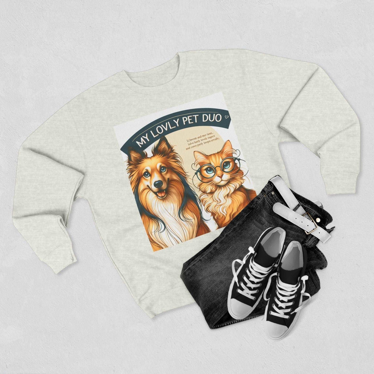 Dog Cat Duo Unisex Sweatshirt - My Lovely Pet Duo for Pet Lovers