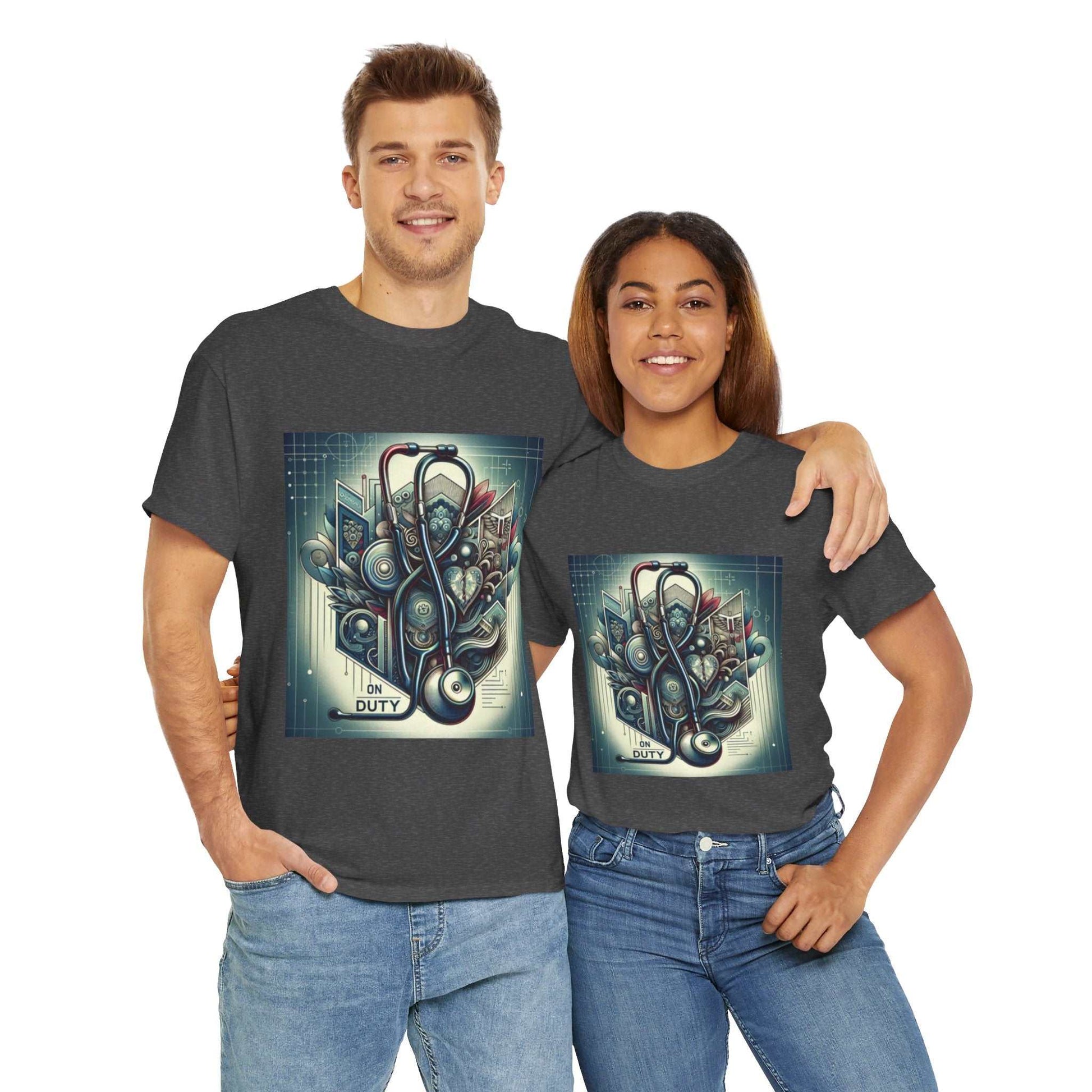 Unisex Heavy Cotton Tee/ Abstract design/ Doctor-themed/ 15-55 years/ Men/ Women/ plus sizes