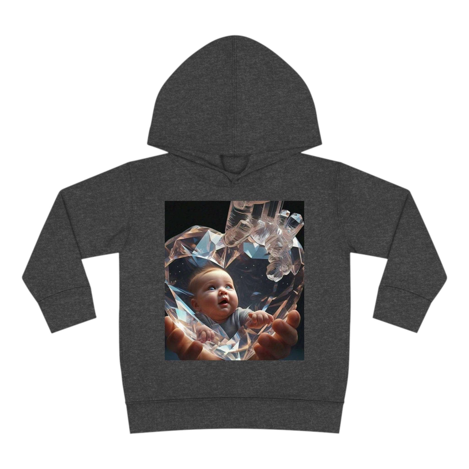 Kids Love Babies, Toddler Pullover Fleece Hoodie, unique winter collection, 2-6 years, Vintage Smoke