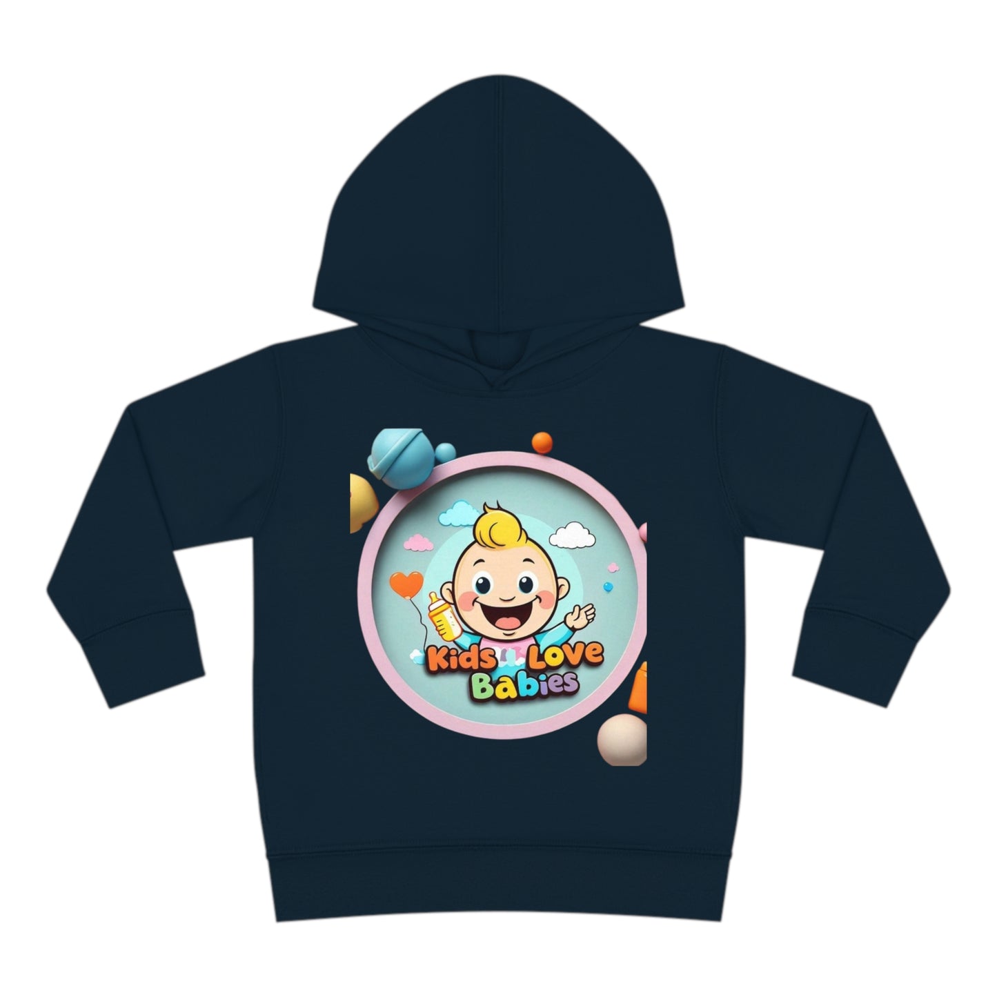 Cute Toddler Hoodie - Kids Love Babies Collection Navy