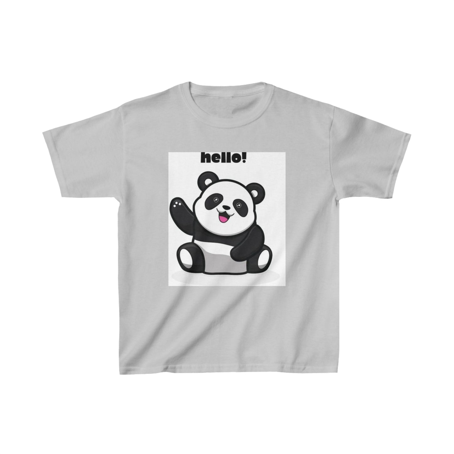 Kids Heavy Cotton™ Tee/ sweet panda/ kids favourite Sport Grey