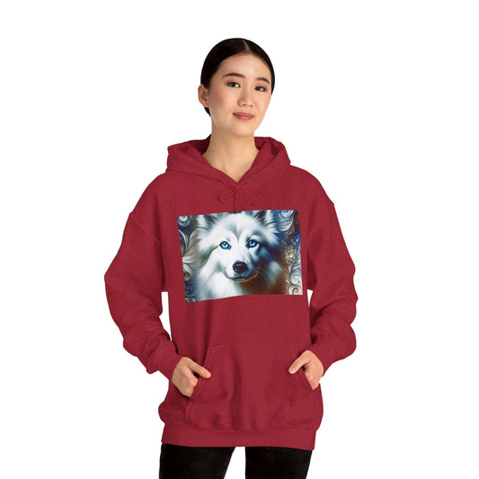 Blue Eyes Dog Unisex Hoodie Antique Cherry Red