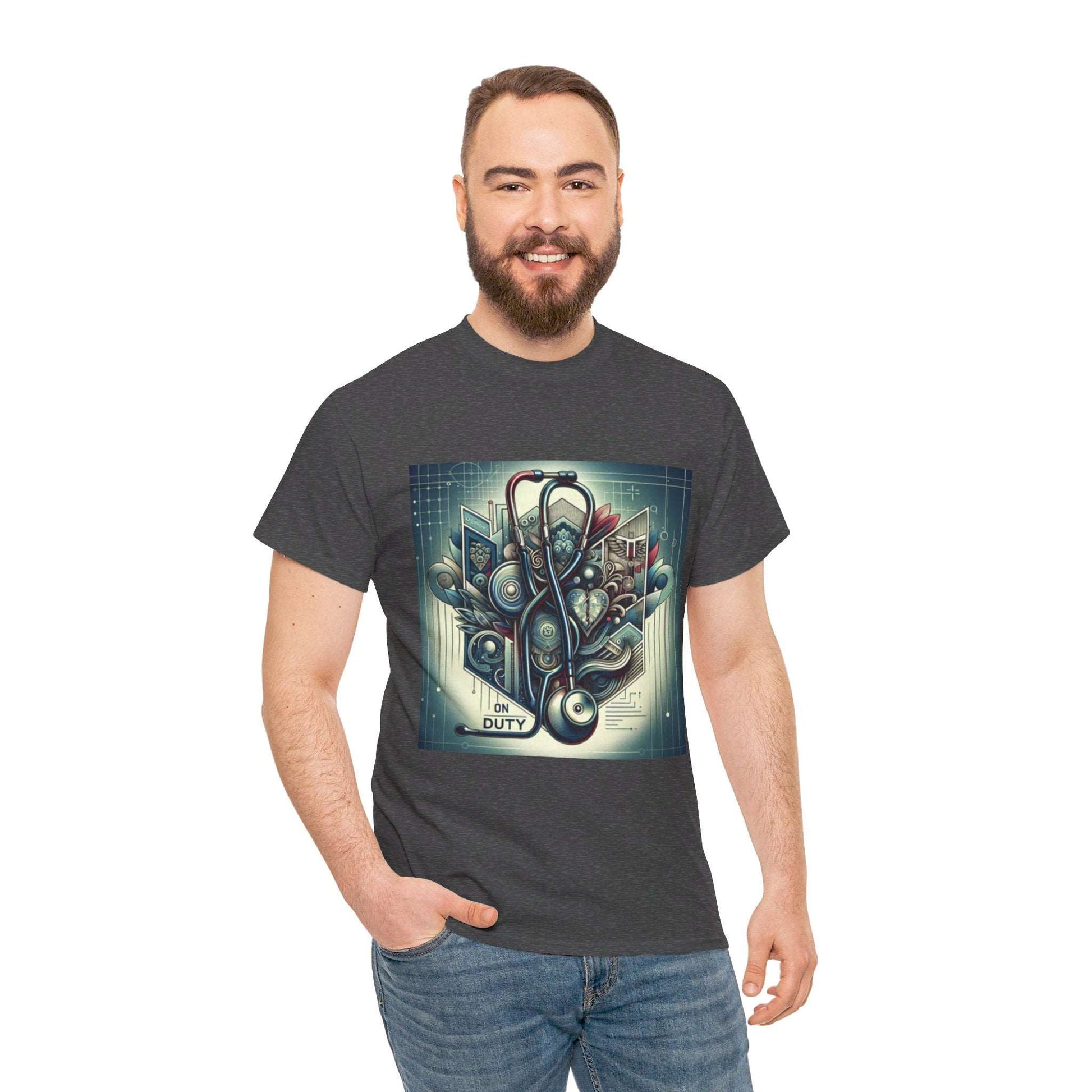 Unisex Heavy Cotton Tee/ Abstract design/ Doctor-themed/ 15-55 years/ Men/ Women/ plus sizes