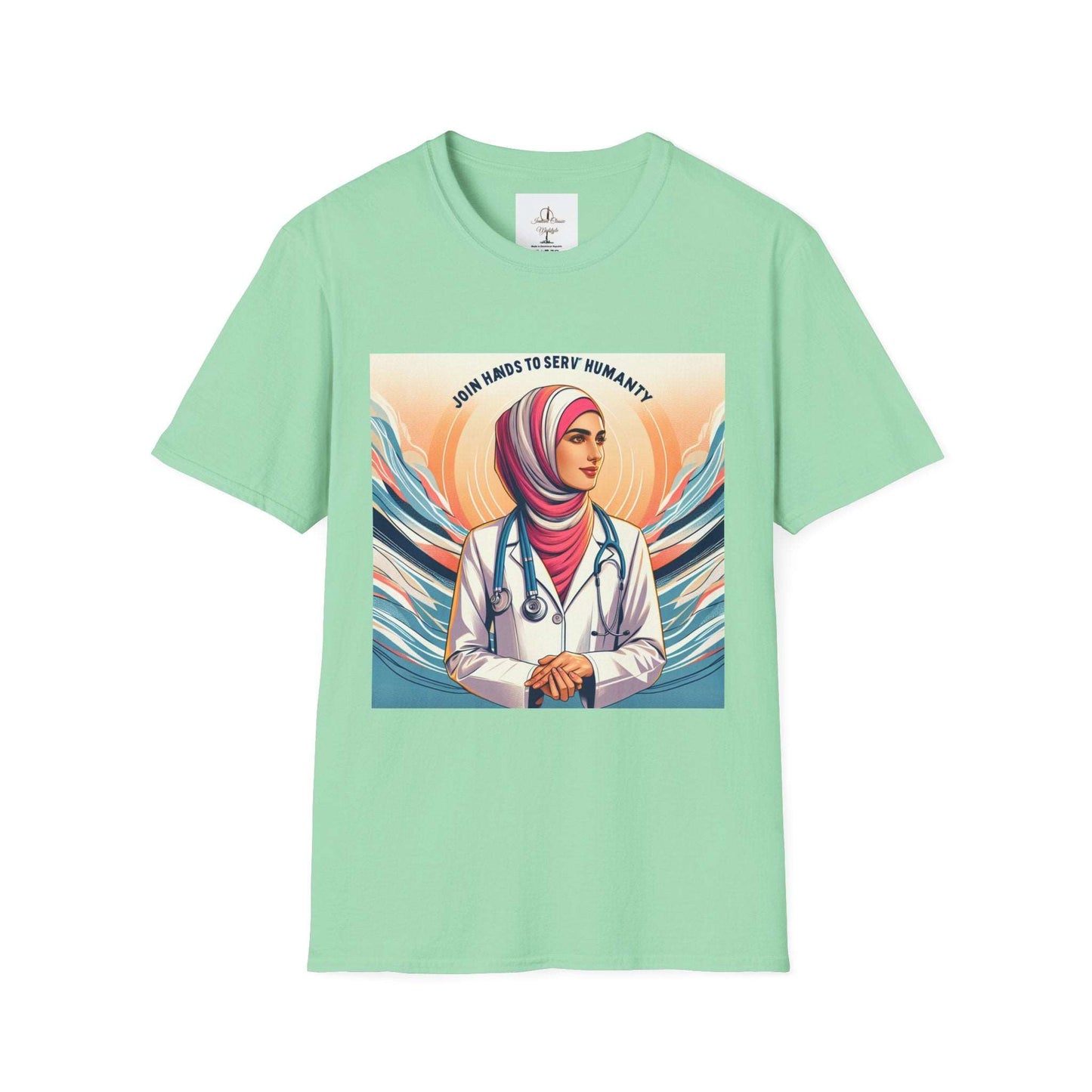 Motivational Doctor Women T-Shirt/ 15-55/ profession enthusiasts/ hijab lovers Mint Green