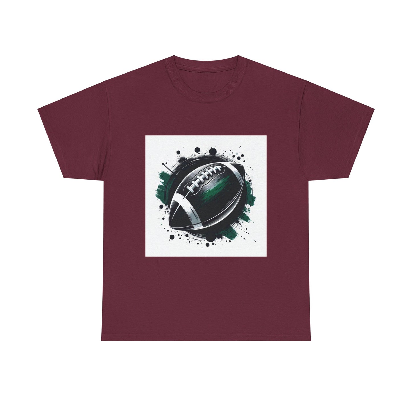 Unisex Heavy Cotton Tee/ Rugby balI/Men/ Women/ 15-55 yearsl Maroon