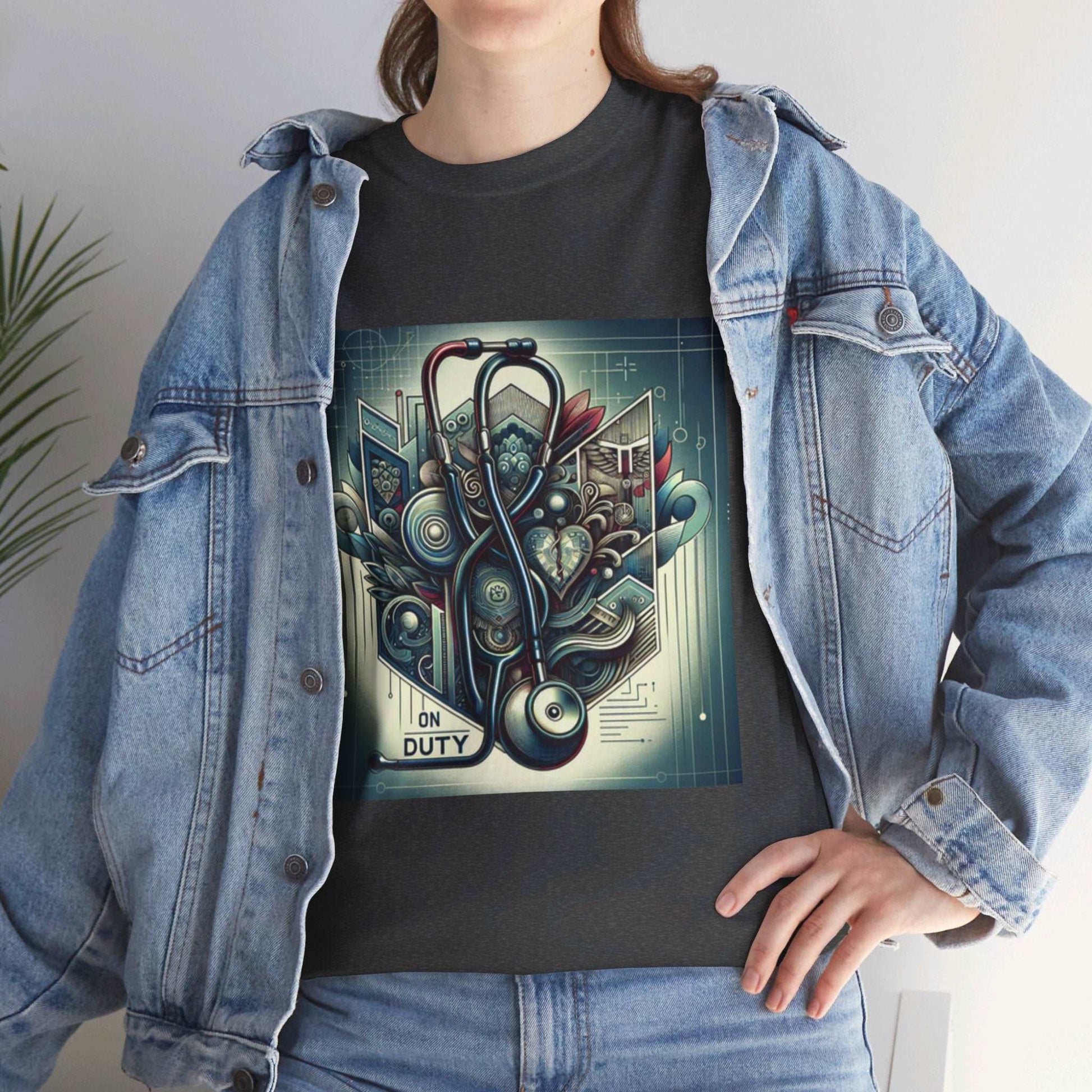 Unisex Heavy Cotton Tee/ Abstract design/ Doctor-themed/ 15-55 years/ Men/ Women/ plus sizes