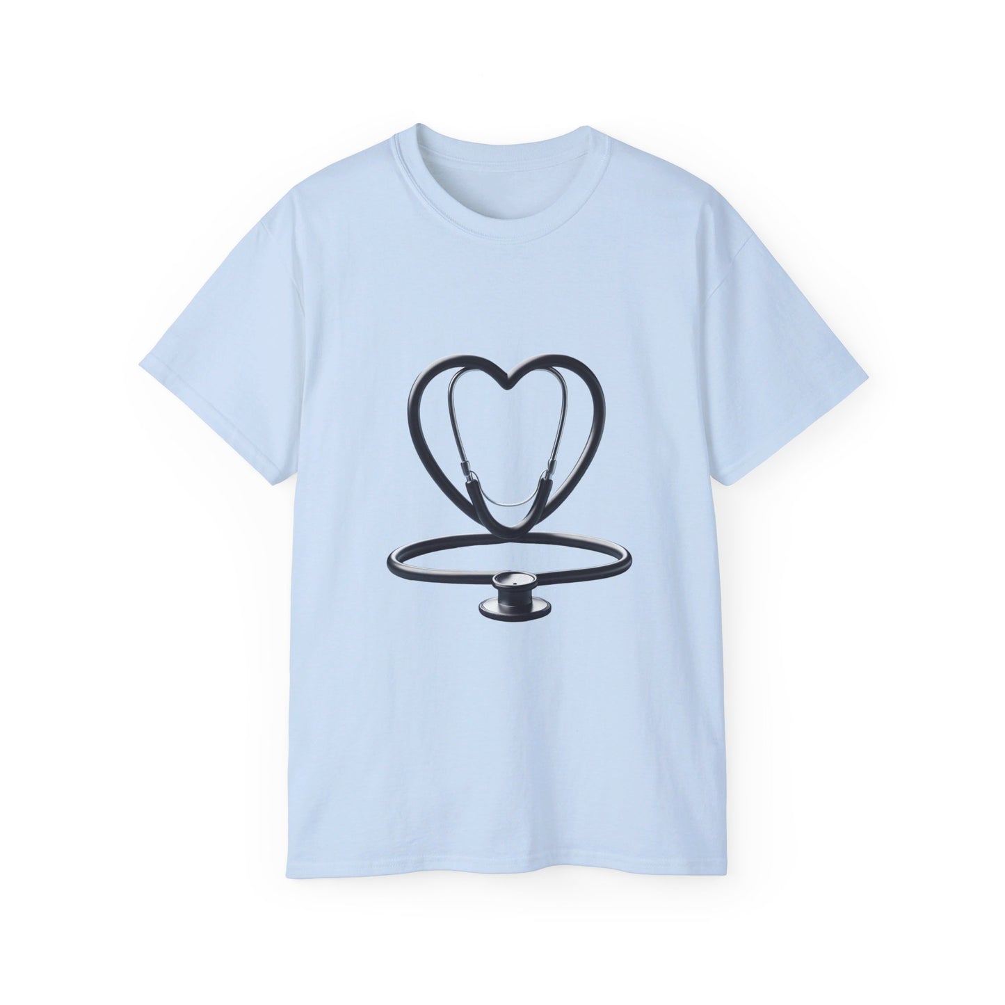 Unisex Ultra Cotton Tee/ Doctor's stethoscope heart shape/ best doctor in town/ 15-55 years/ Men/ Women/ Sizes S, M, L, XL, 2XL/ Colours White, Ash, Sand, Light blue, Carolina blue, Light pink