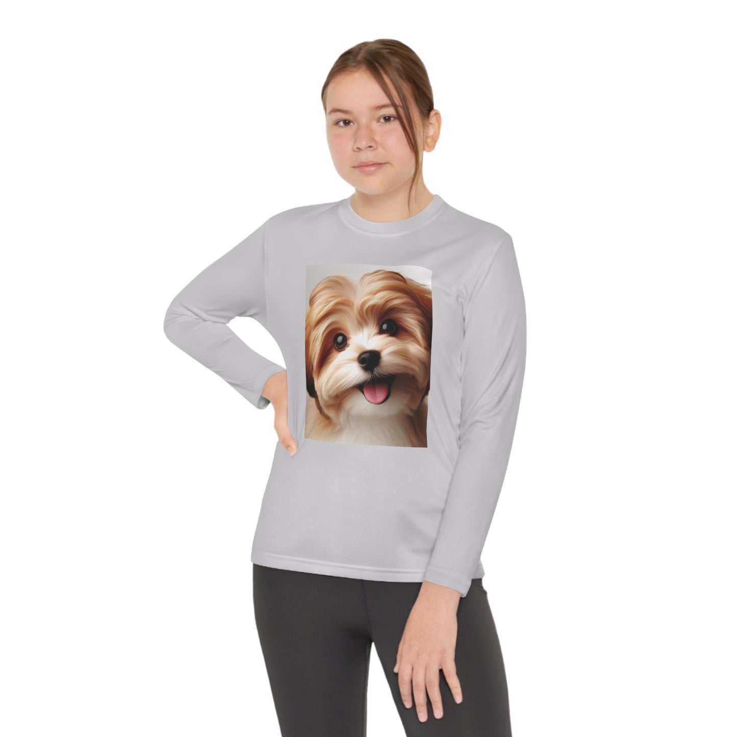 Youth Long Sleeve Tee - Dog Lover T-Shirt for Kids 10-15 Years