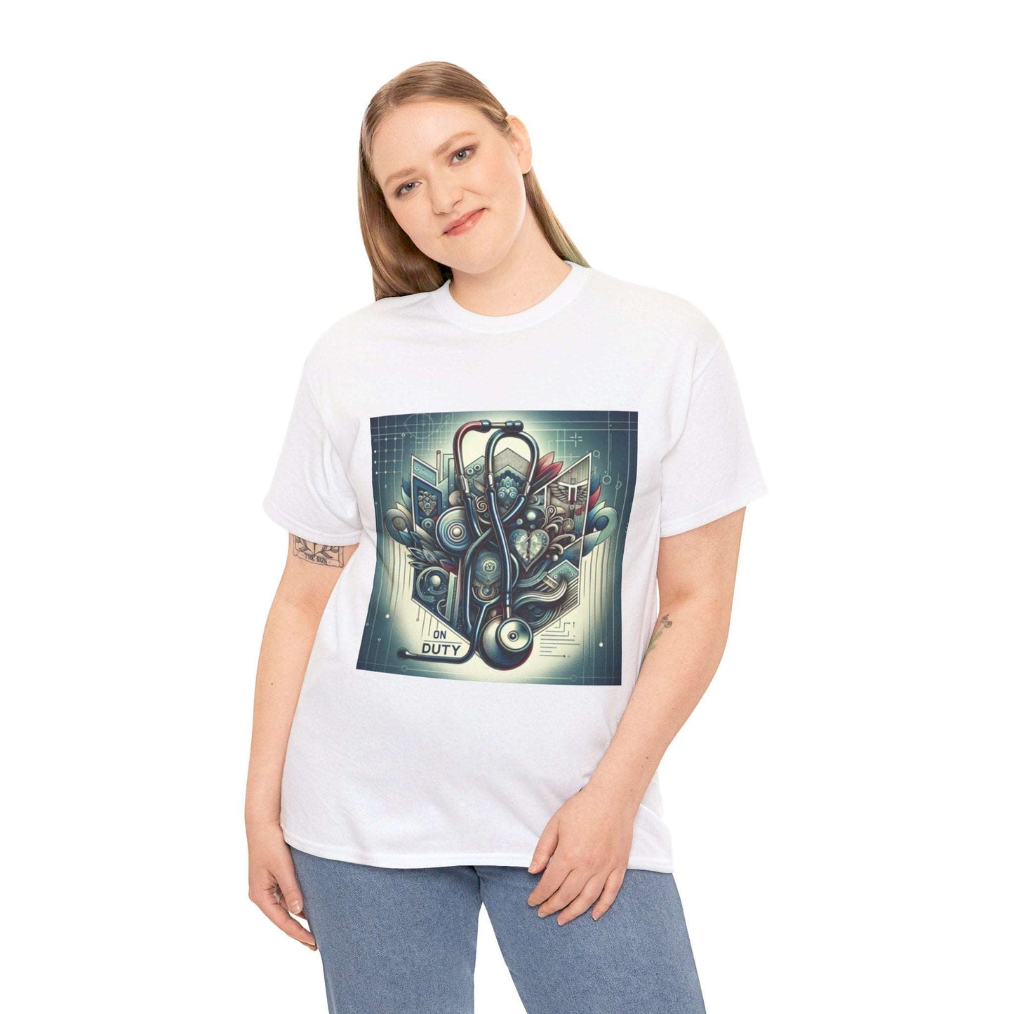 Unisex Heavy Cotton Tee/ Abstract design/ Doctor-themed/ 15-55 years/ Men/ Women/ plus sizes