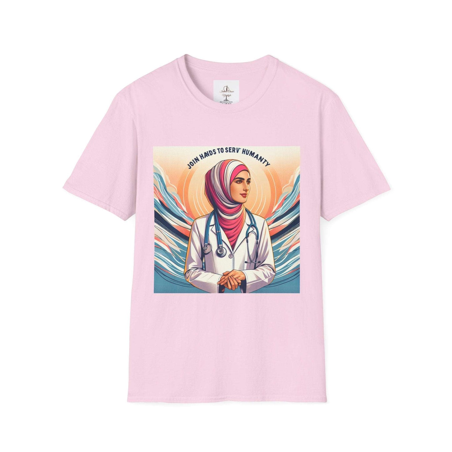 Motivational Doctor Women T-Shirt/ 15-55/ profession enthusiasts/ hijab lovers Light Pink