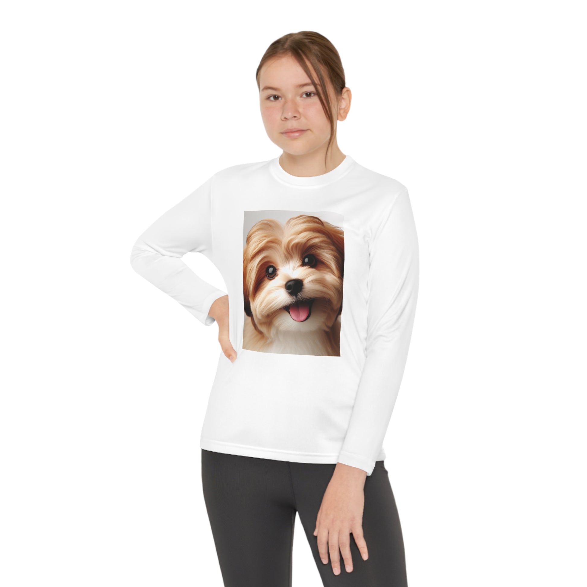 Youth Long Sleeve Tee - Dog Lover T-Shirt for Kids 10-15 Years