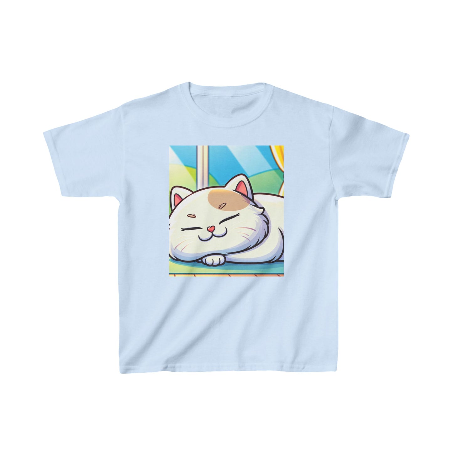 Kids T-Shirt Cat Lovers Cute Design 2-8 Years Light Blue