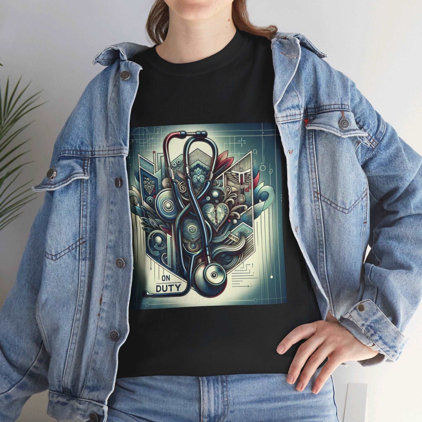 Unisex Heavy Cotton Tee/ Abstract design/ Doctor-themed/ 15-55 years/ Men/ Women/ plus sizes