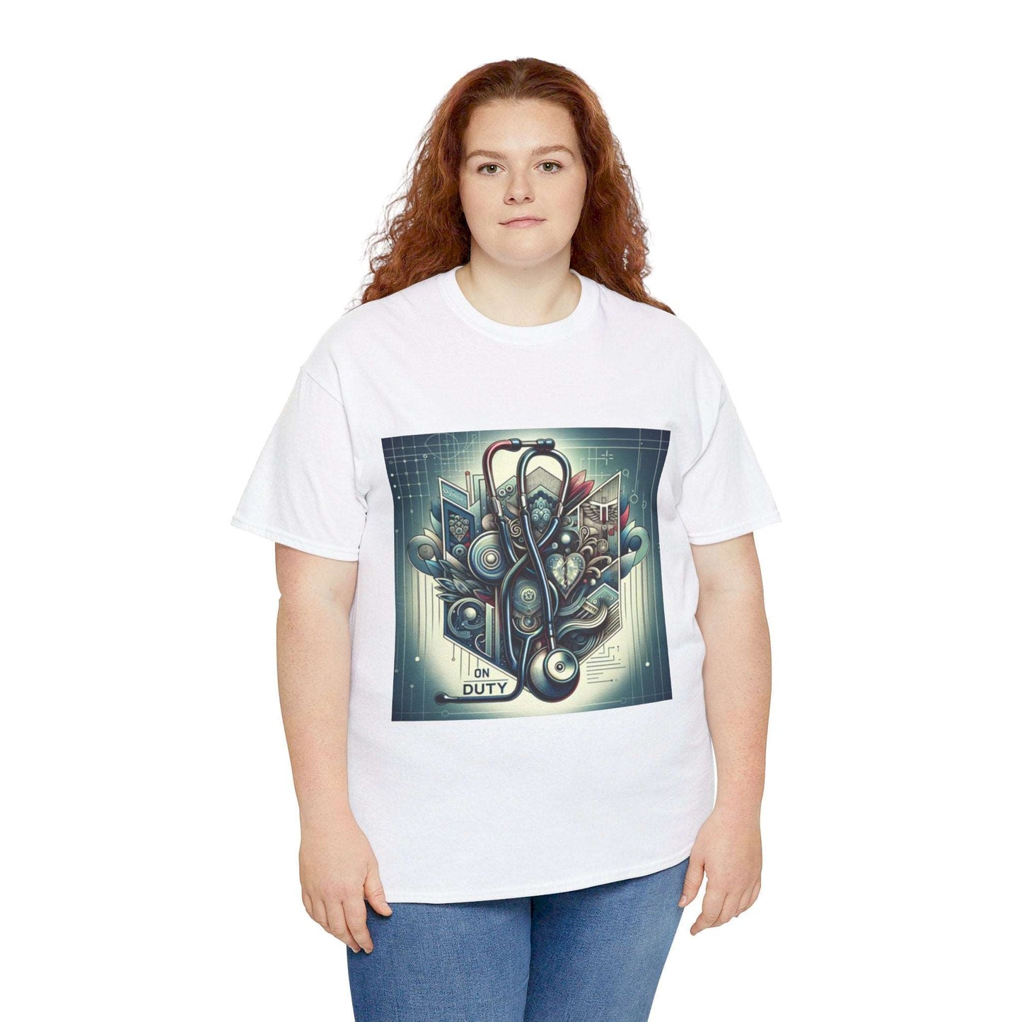 Unisex Heavy Cotton Tee/ Abstract design/ Doctor-themed/ 15-55 years/ Men/ Women/ plus sizes