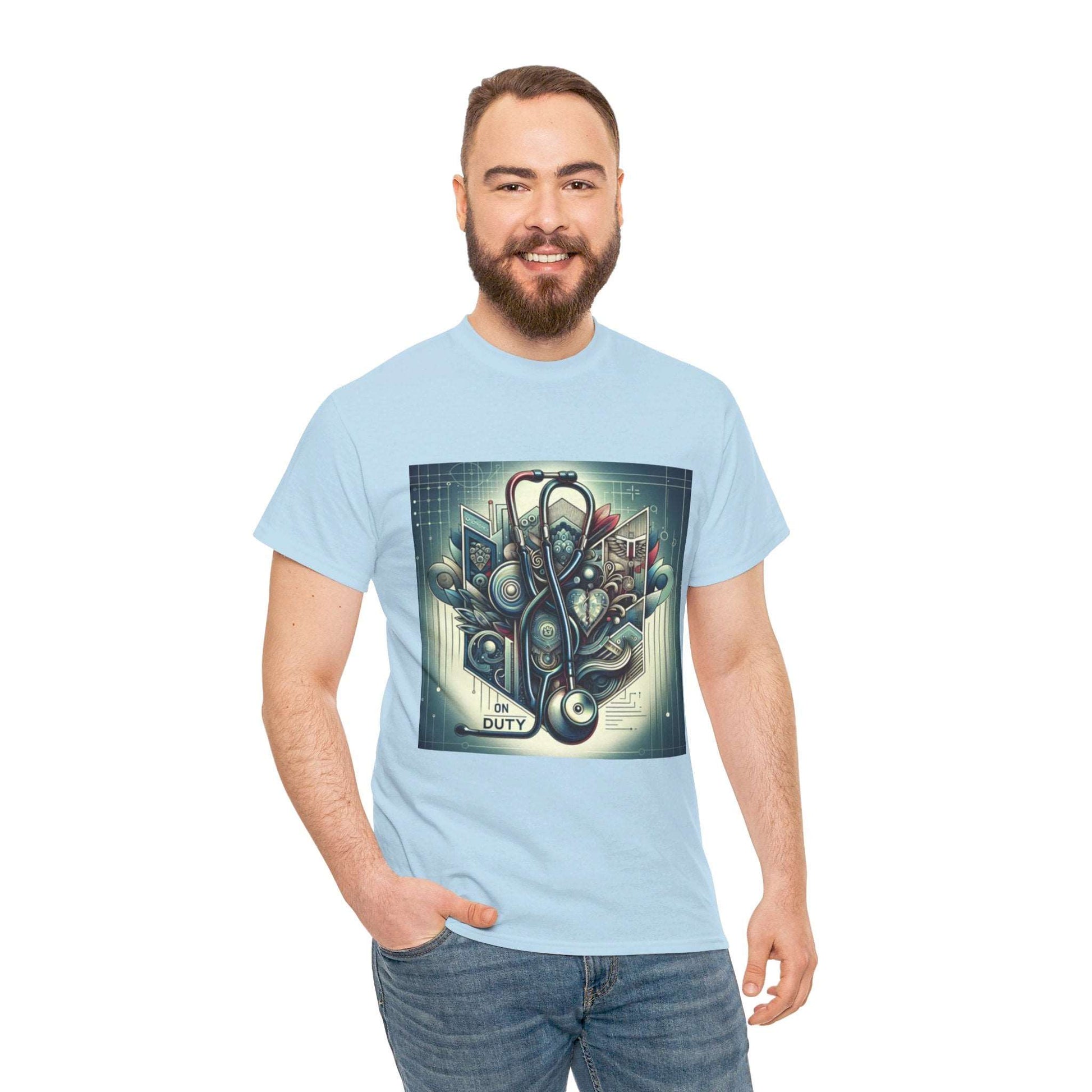 Unisex Heavy Cotton Tee/ Abstract design/ Doctor-themed/ 15-55 years/ Men/ Women/ plus sizes