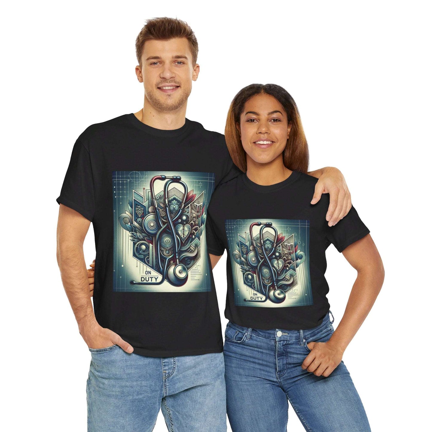 Unisex Heavy Cotton Tee/ Abstract design/ Doctor-themed/ 15-55 years/ Men/ Women/ plus sizes