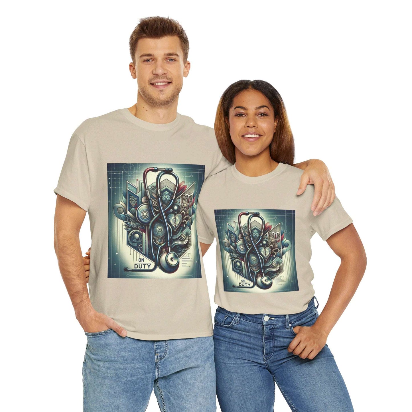 Unisex Heavy Cotton Tee/ Abstract design/ Doctor-themed/ 15-55 years/ Men/ Women/ plus sizes