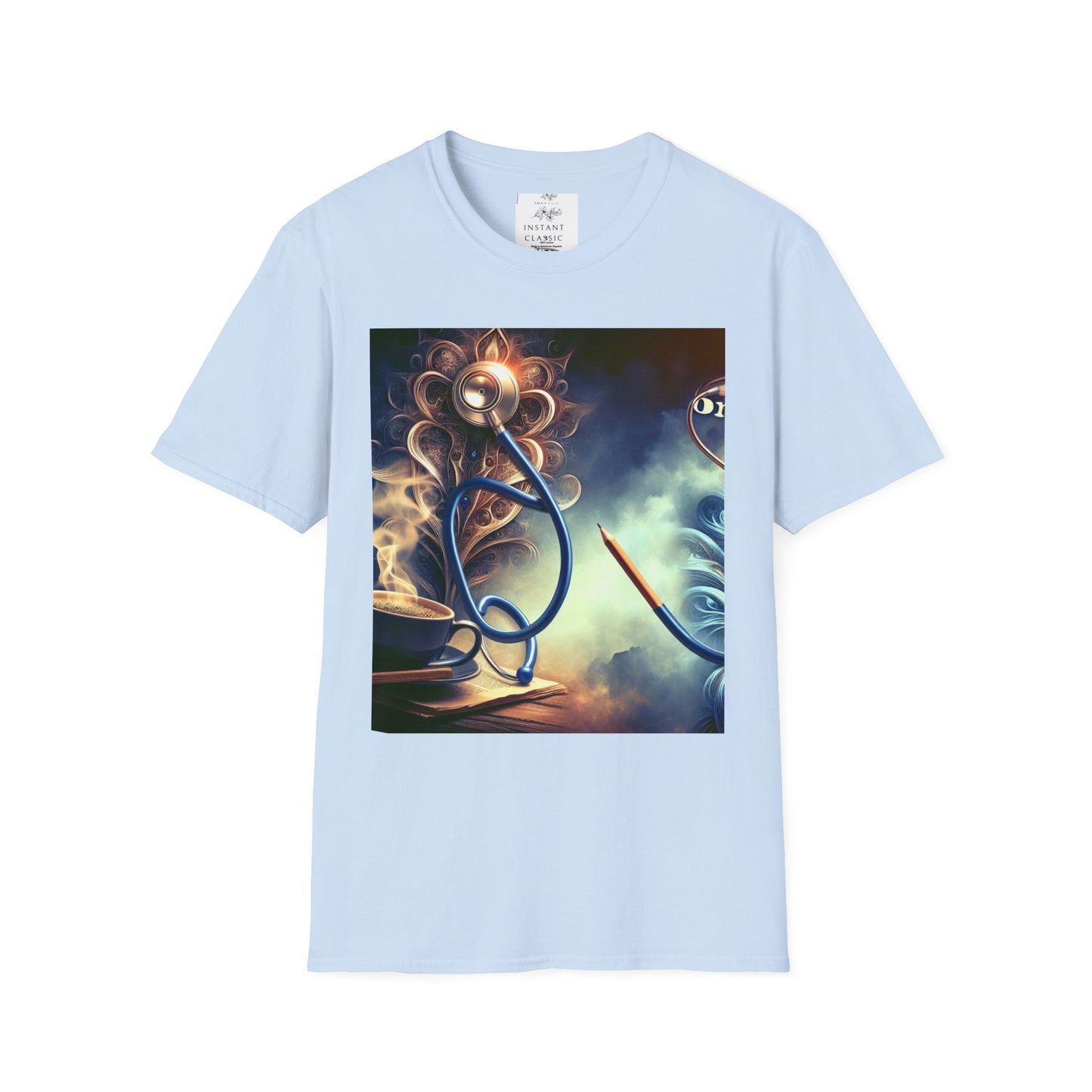 Unisex Softstyle T-Shirt, Doctor on duty/ artistic design/ 15-55 years/ Light Blue