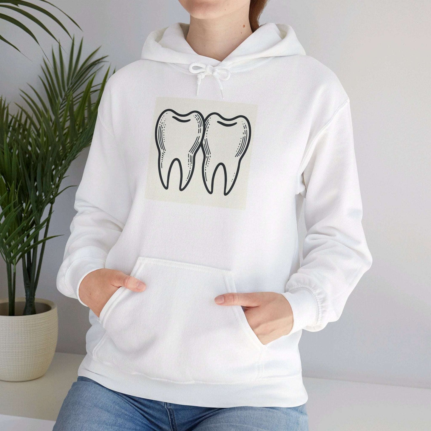 Unisex Heavy Blend™ Hooded Sweatshirt/ gift/ Dentist/ simple/ elelegant/ Men/ Women/ 15-55 years/ gift for the dentists White