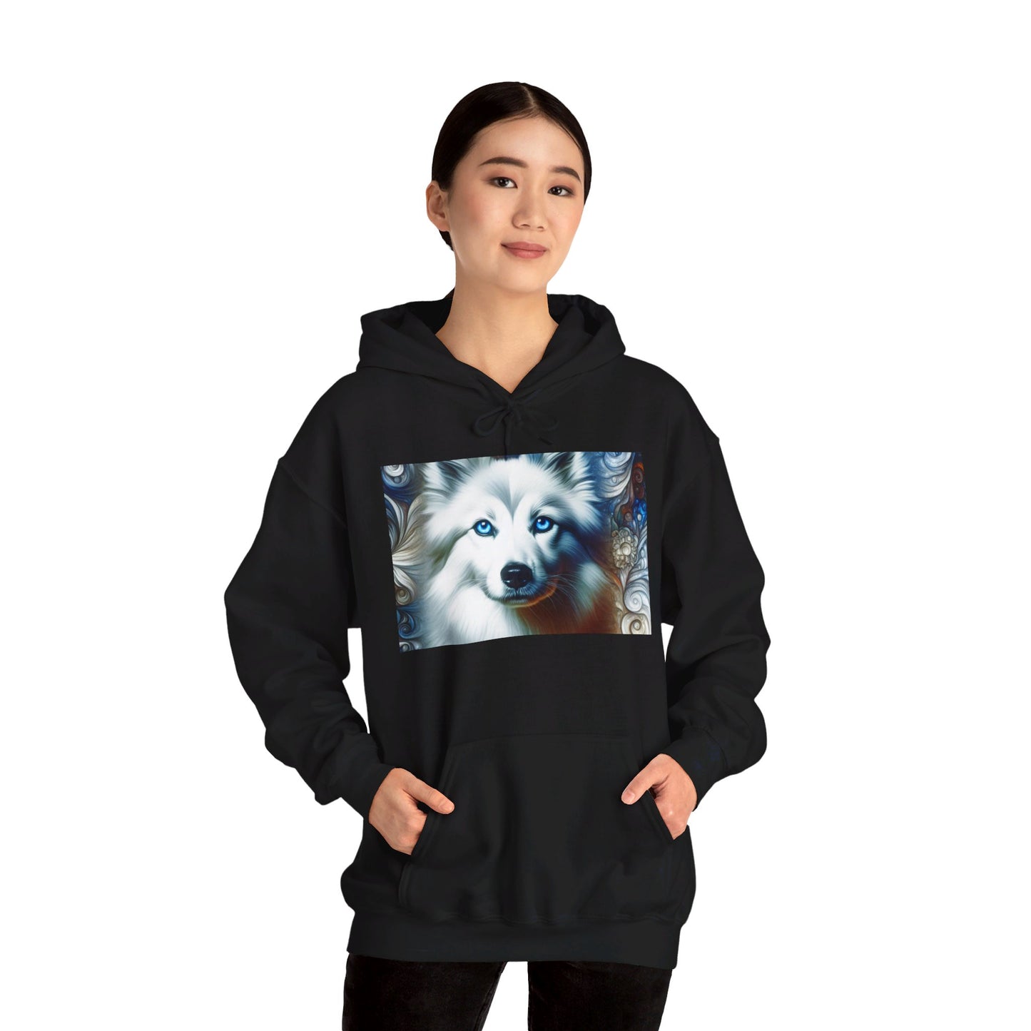 Blue Eyes Dog Unisex Hoodie Black