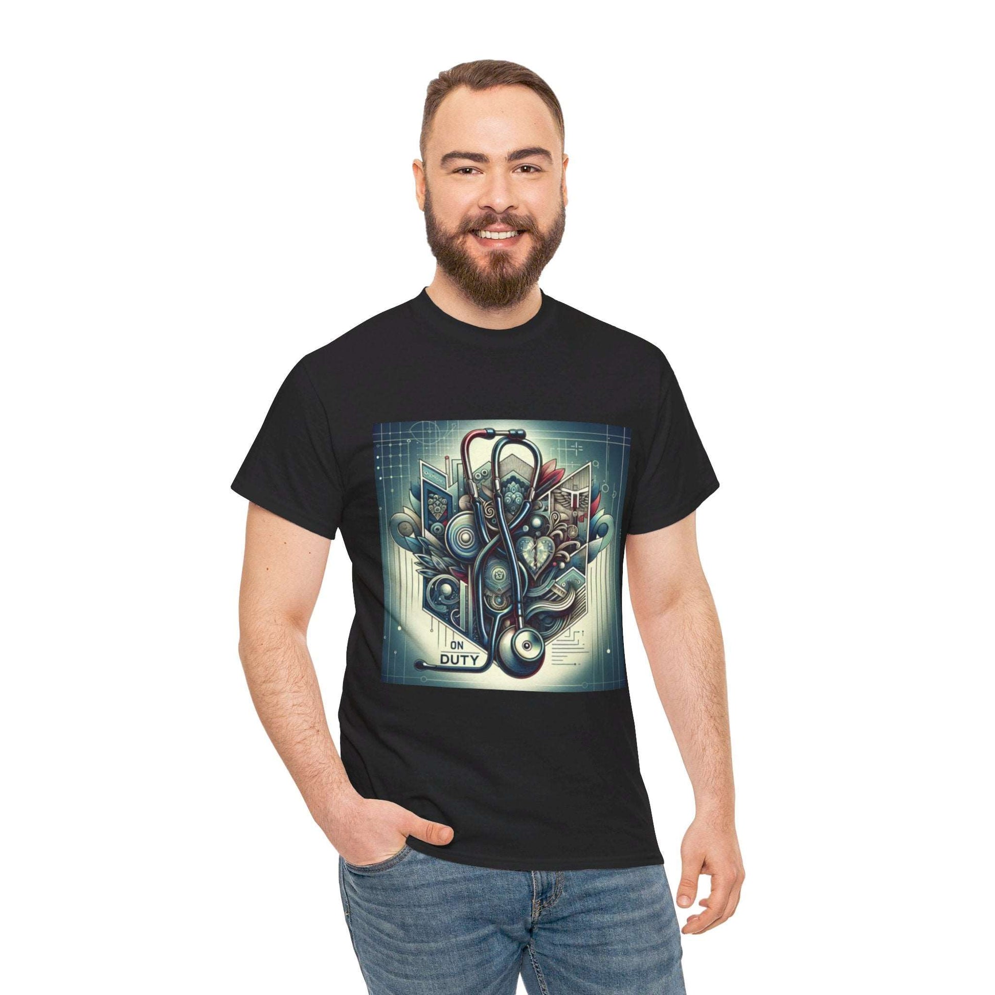 Unisex Heavy Cotton Tee/ Abstract design/ Doctor-themed/ 15-55 years/ Men/ Women/ plus sizes