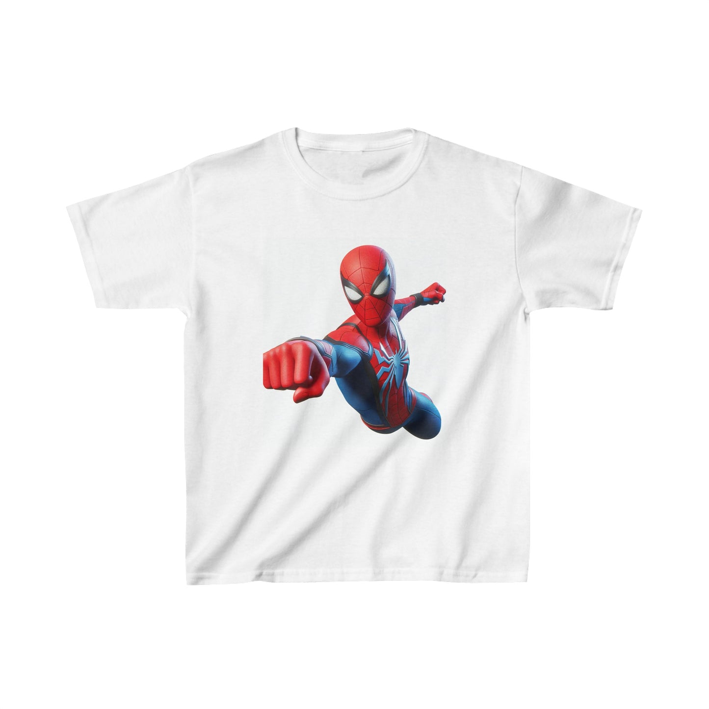 Kids Heavy Cotton™ Tee, spiderman inspired White