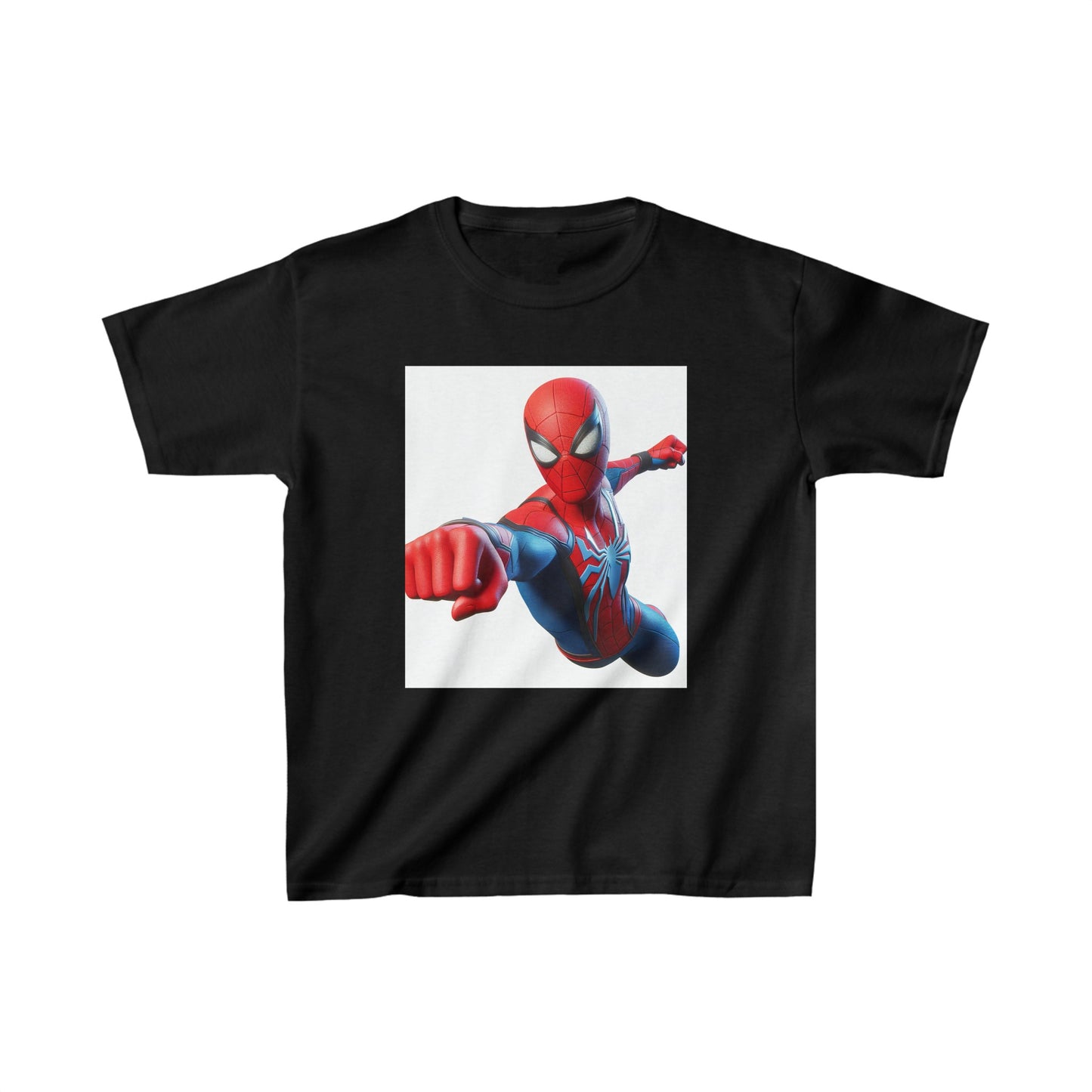 Kids Heavy Cotton™ Tee, spiderman inspired Black