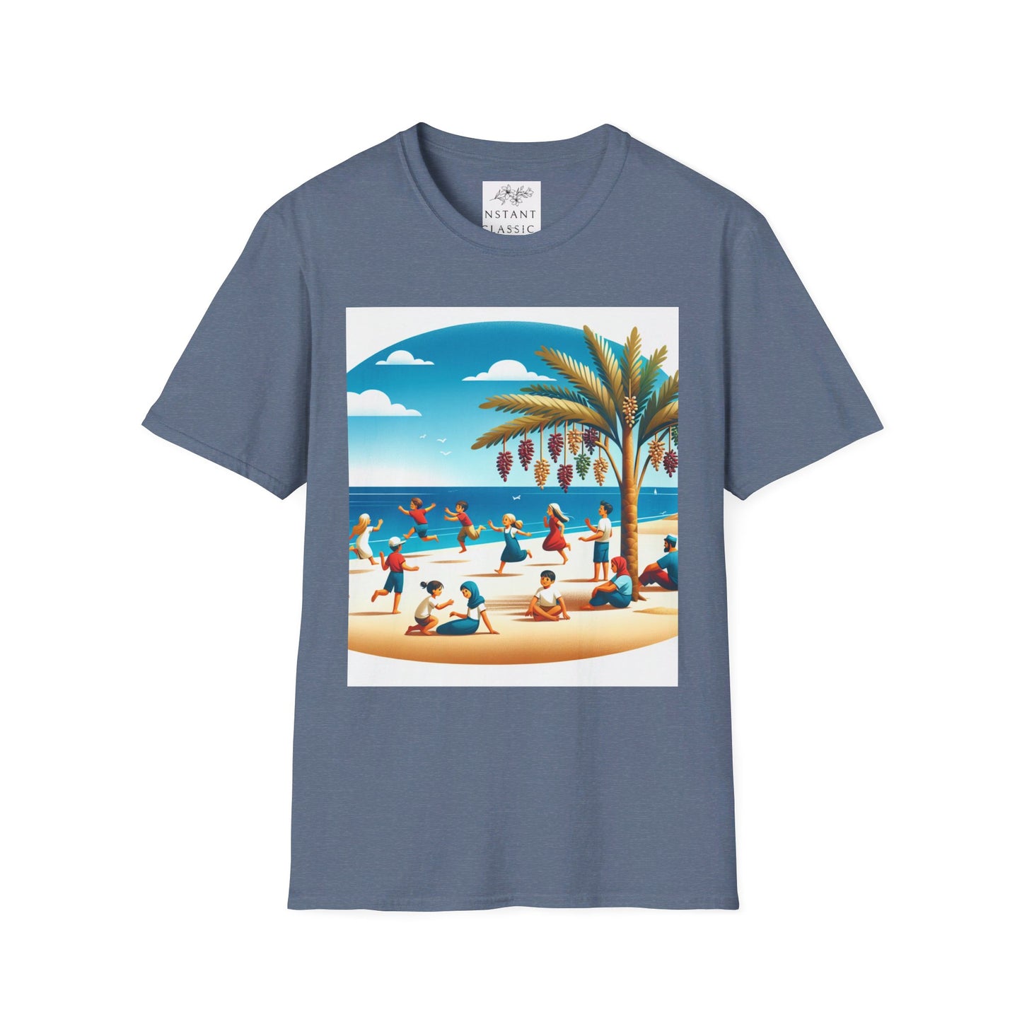 Unisex Softstyle T-Shirt/ california beach/ Heather Indigo