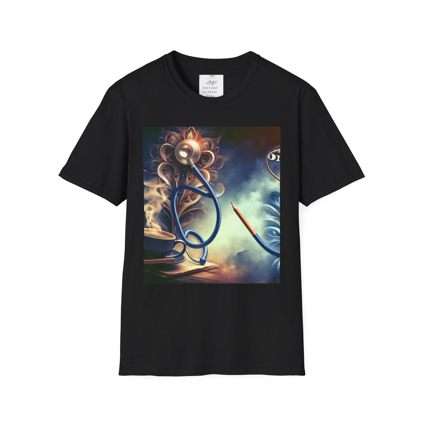 Unisex Softstyle T-Shirt, Doctor on duty/ artistic design/ 15-55 years/ Black