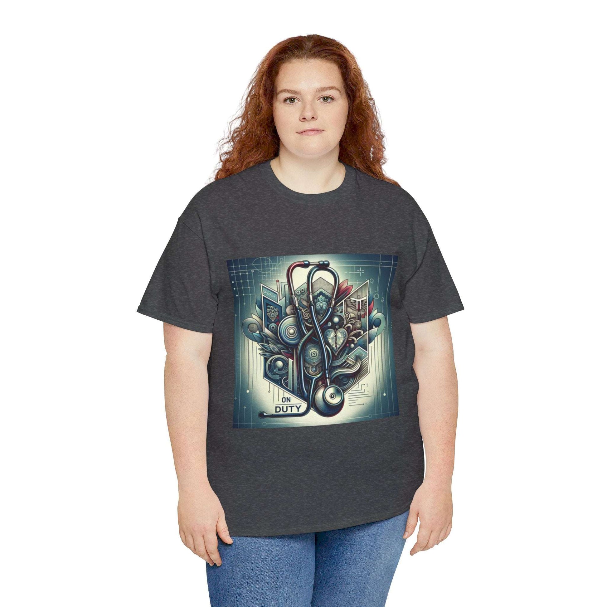 Unisex Heavy Cotton Tee/ Abstract design/ Doctor-themed/ 15-55 years/ Men/ Women/ plus sizes