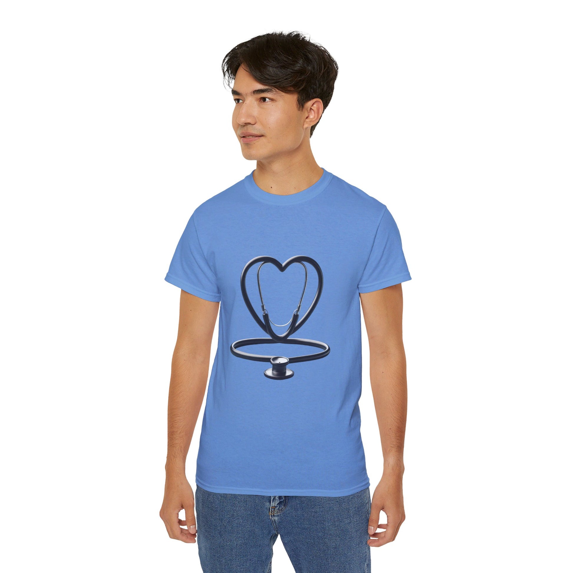 Unisex Ultra Cotton Tee/ Doctor's stethoscope heart shape/ best doctor in town/ 15-55 years/ Men/ Women/ Sizes S, M, L, XL, 2XL/ Colours White, Ash, Sand, Light blue, Carolina blue, Light pink