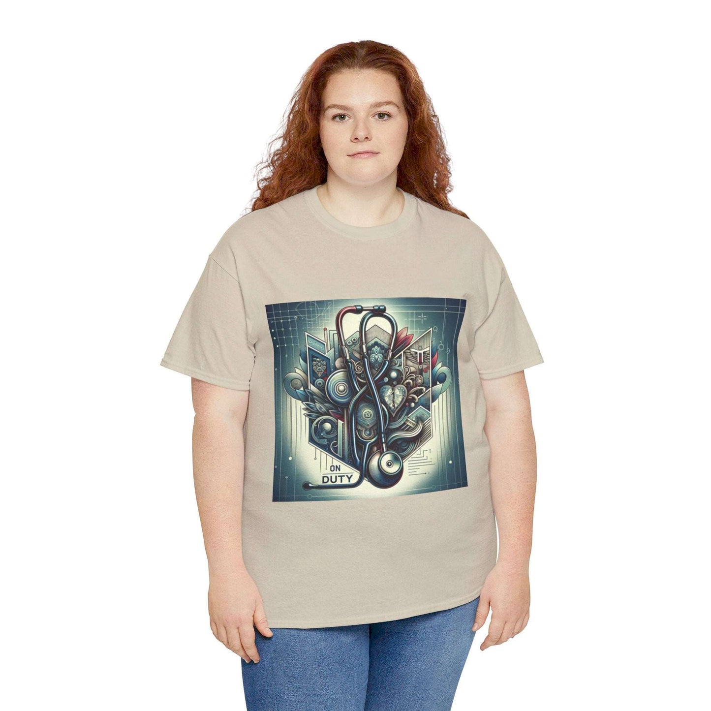 Unisex Heavy Cotton Tee/ Abstract design/ Doctor-themed/ 15-55 years/ Men/ Women/ plus sizes