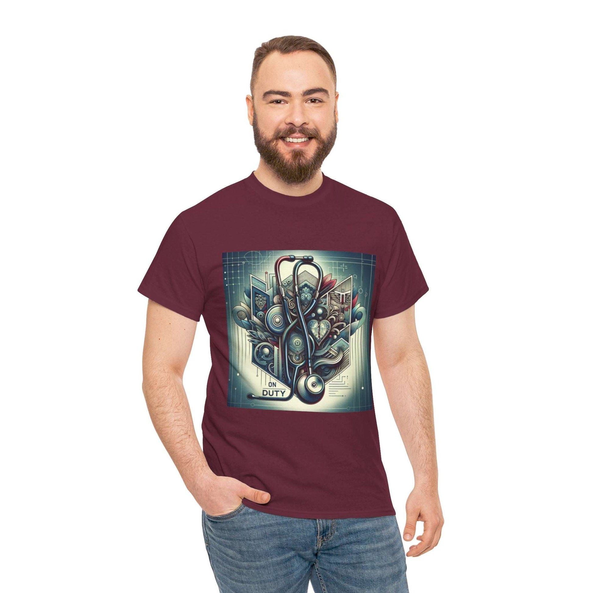 Unisex Heavy Cotton Tee/ Abstract design/ Doctor-themed/ 15-55 years/ Men/ Women/ plus sizes