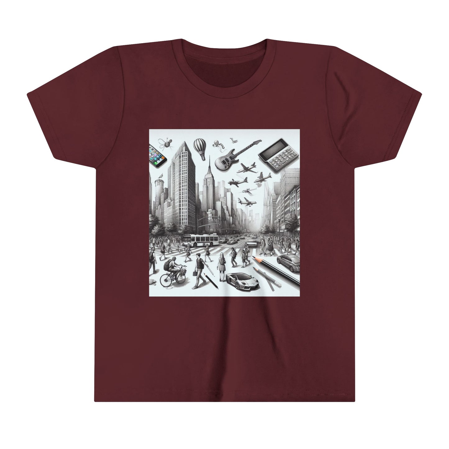 Youth Short Sleeve Tee/ teen age sensation Maroon